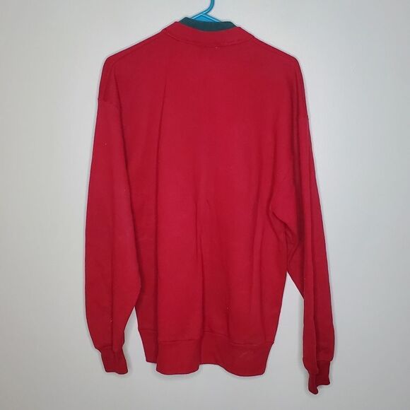 Gopher L Vintage Teddy Bear Sweater Red Green Grannycore Quit 90's - Picture 4 of 7